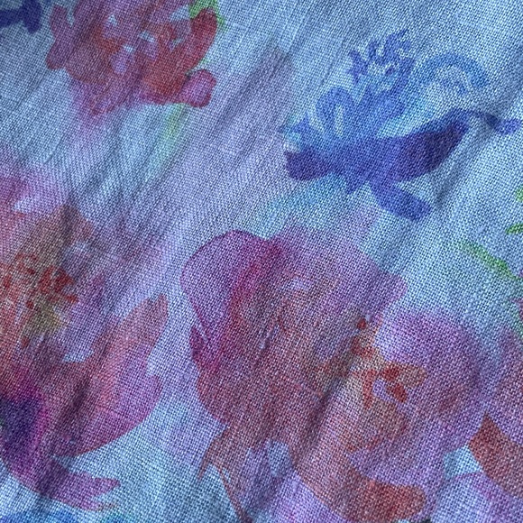 Cut Loose boho chic gorgeous women’s size Medium floral print linen blouse top - Picture 7 of 9